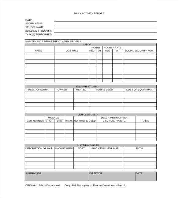 Detail Daily Report Template Excel Nomer 25