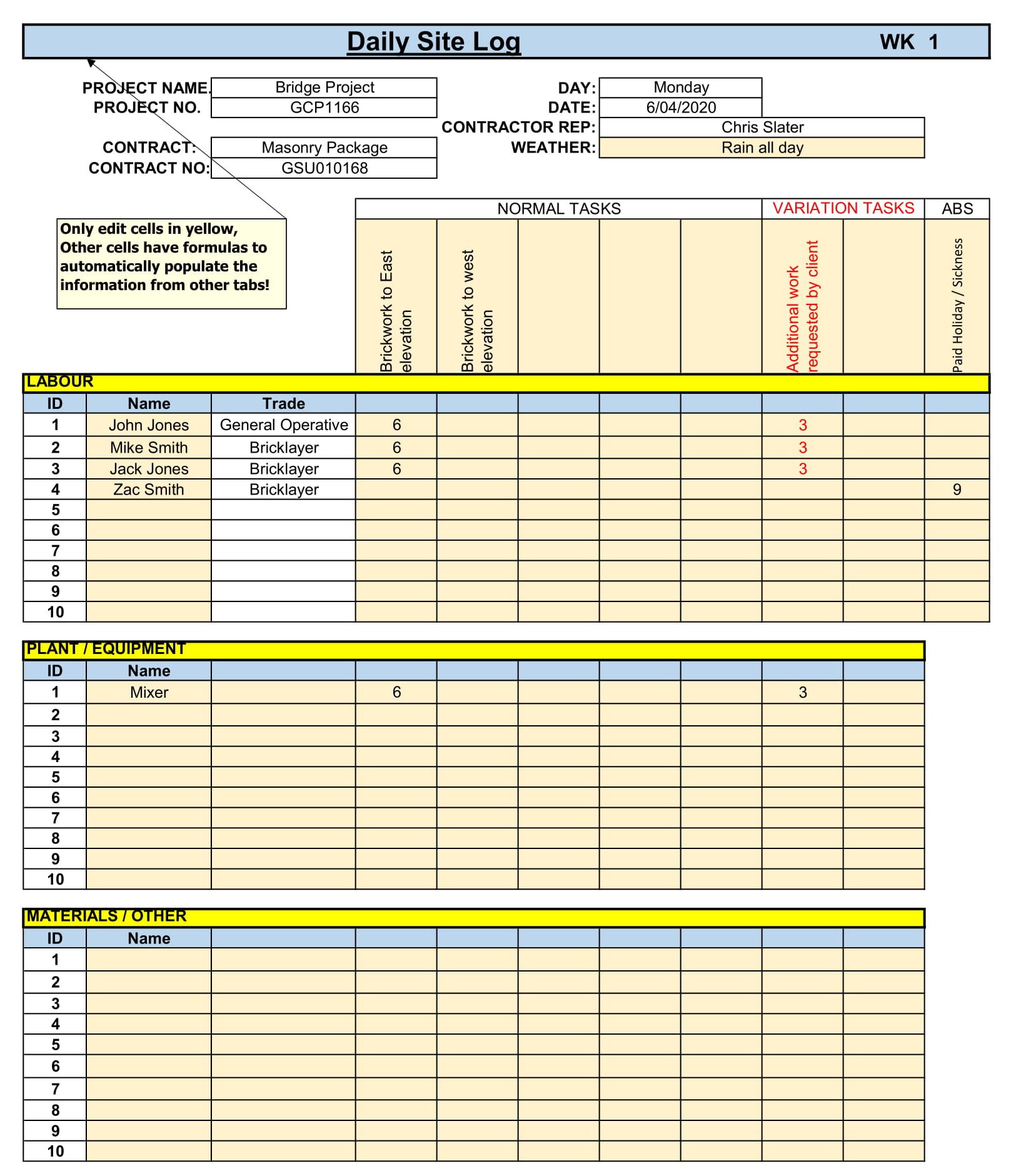 Detail Daily Report Template Excel Nomer 35