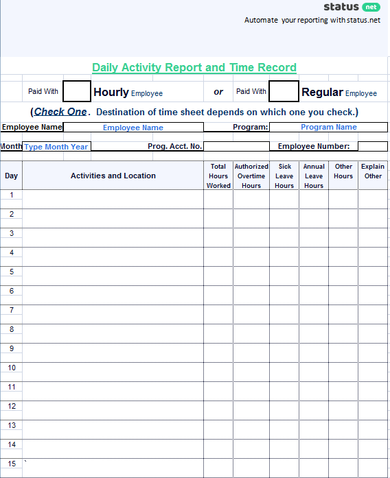 Detail Daily Report Template Excel Nomer 41