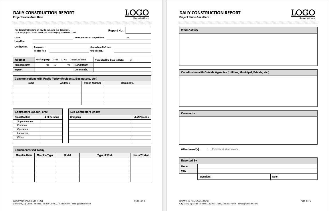 Detail Daily Report Template Excel Nomer 42