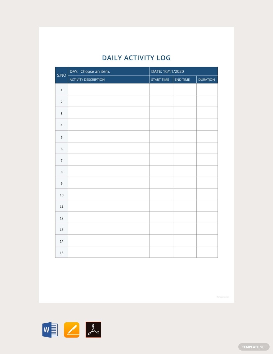 Daily Report Template Word - KibrisPDR