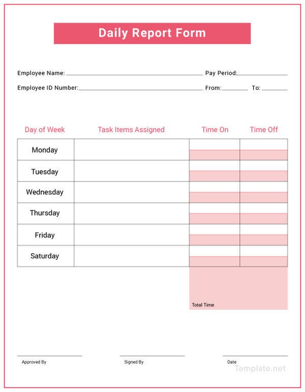 Detail Daily Report Template Word Nomer 24