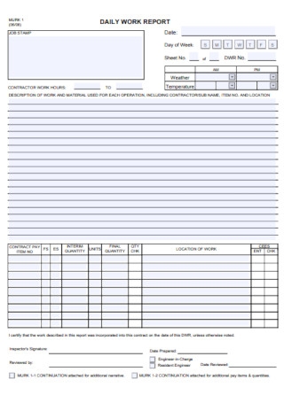 Detail Daily Report Template Word Nomer 25