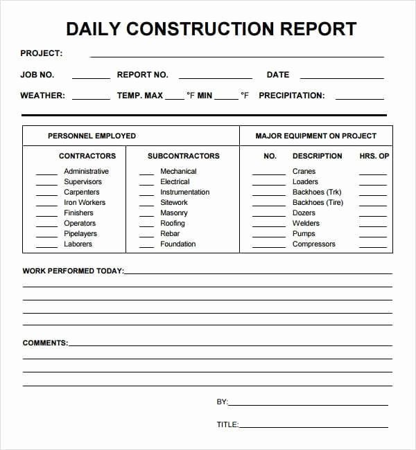 Detail Daily Report Template Word Nomer 37