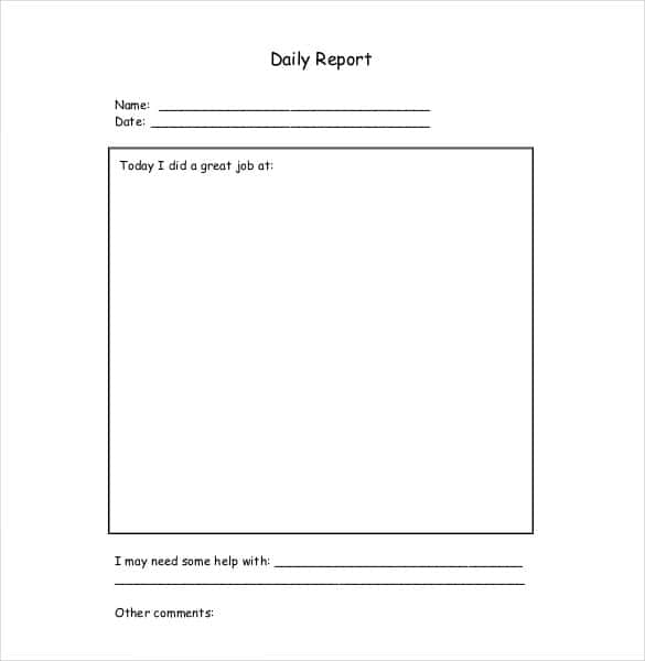 Detail Daily Report Template Word Nomer 40