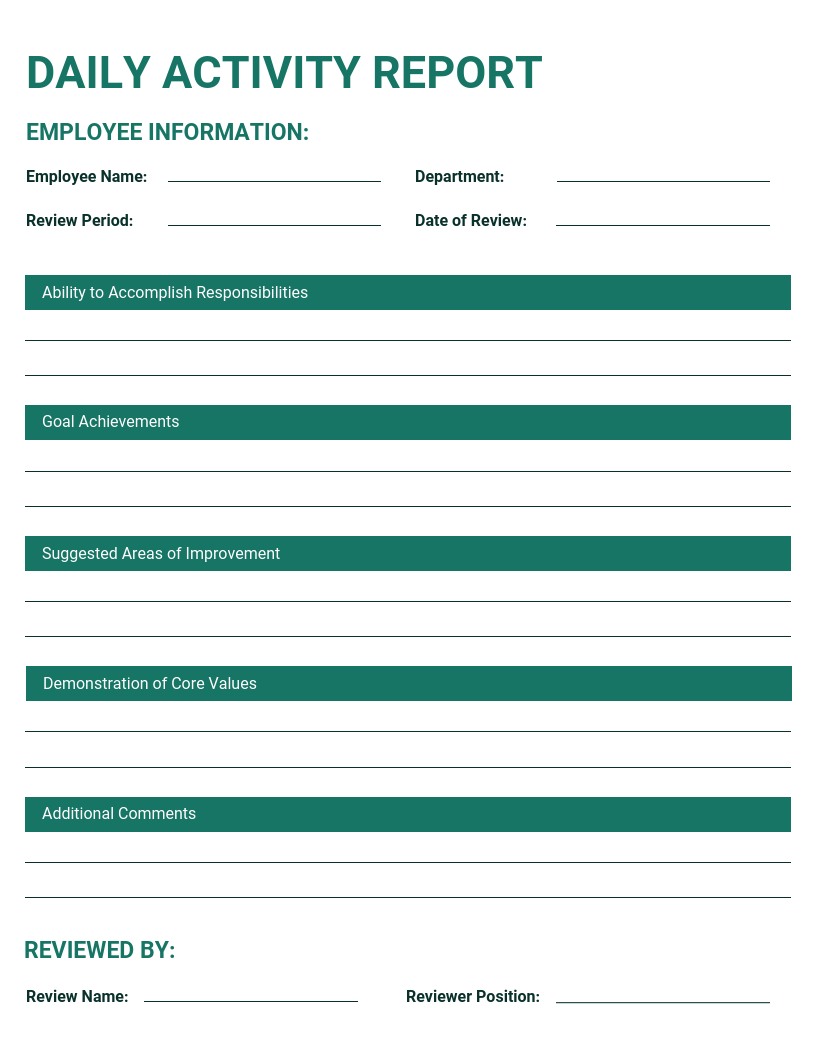 Detail Daily Report Template Word Nomer 41