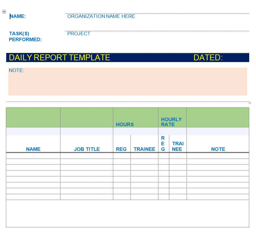 Detail Daily Report Template Word Nomer 46