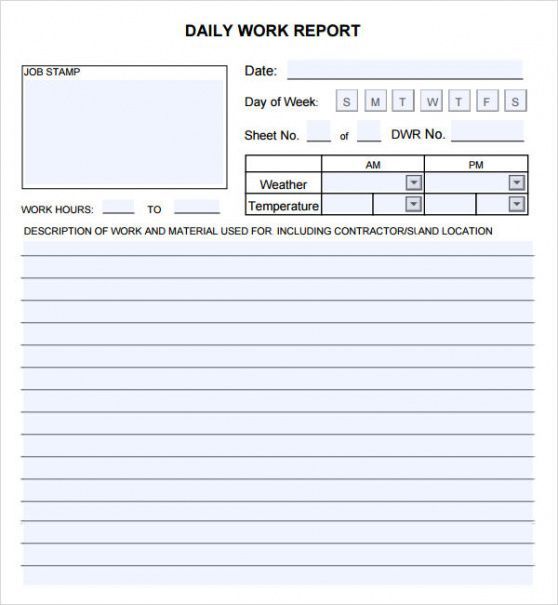 Detail Daily Report Template Word Nomer 56