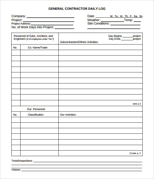 Detail Daily Report Template Word Nomer 9