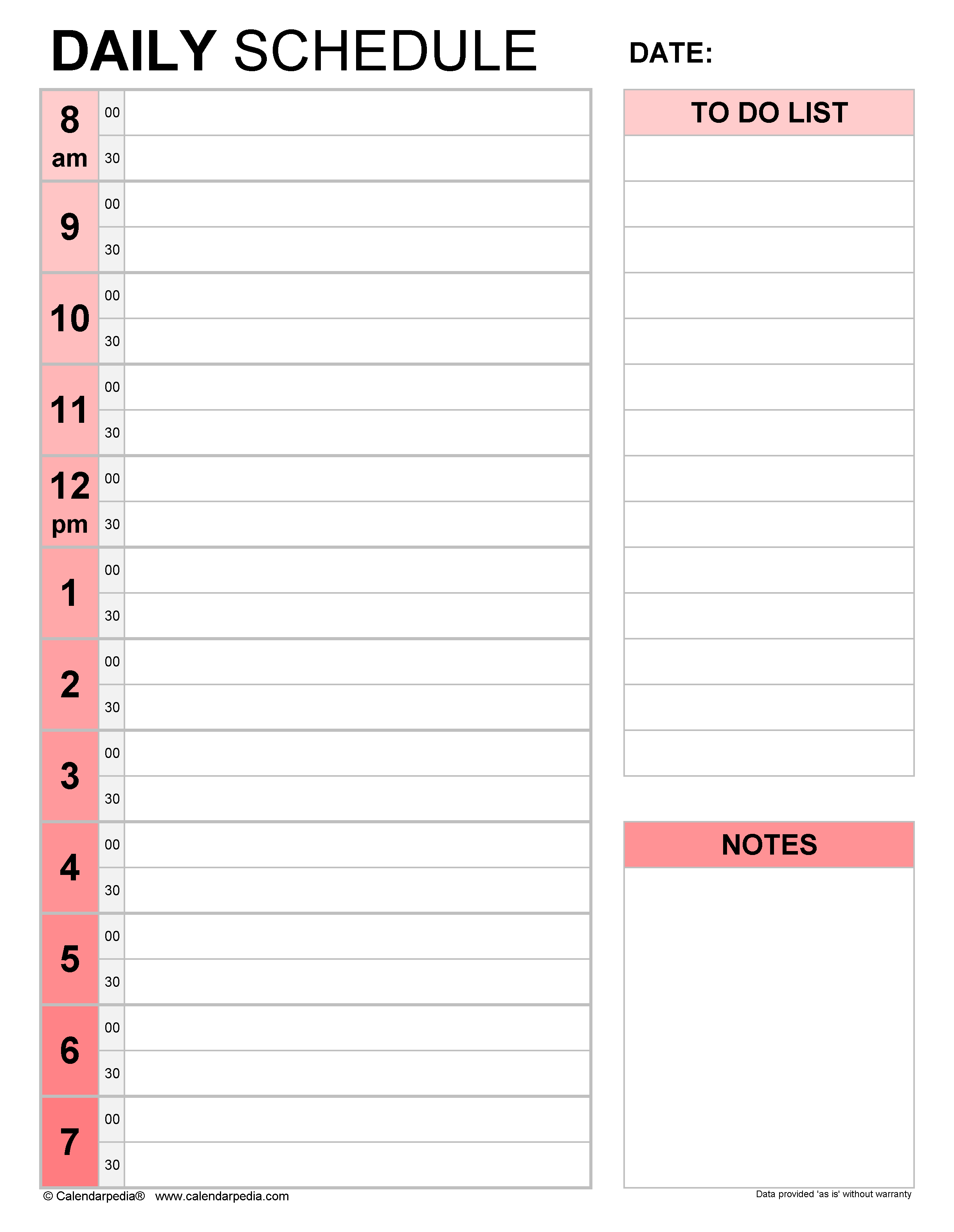 Detail Daily Schedule Template Nomer 15