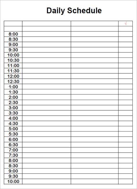 Detail Daily Schedule Template Nomer 23