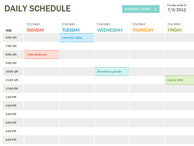 Detail Daily Schedule Template Nomer 27