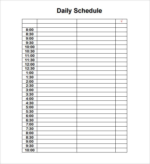 Detail Daily Schedule Template Nomer 32