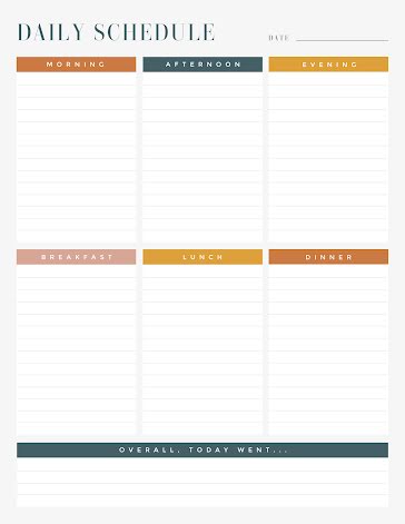 Detail Daily Schedule Template Nomer 10