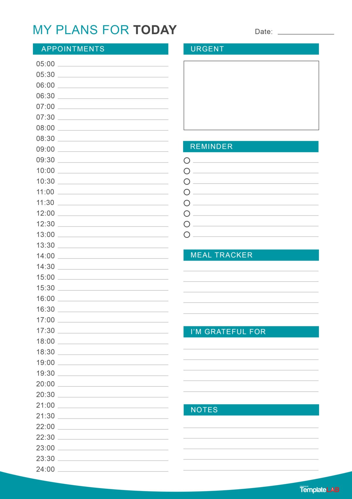 Daily Schedule Template Printable - KibrisPDR