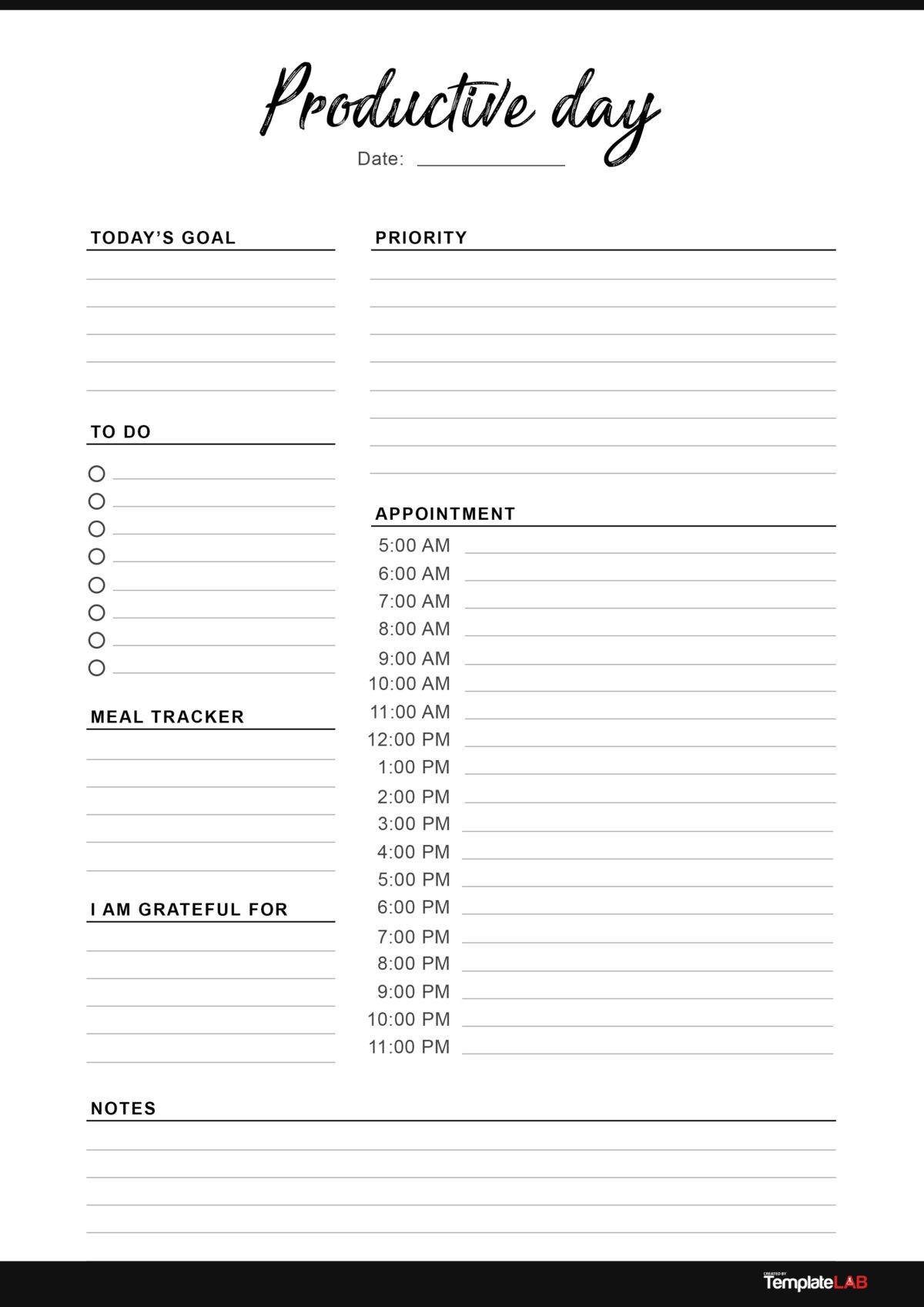 Detail Daily Schedule Template Printable Nomer 13