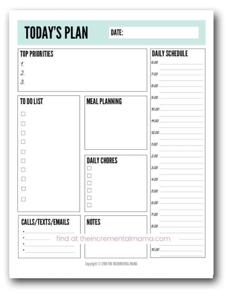 Detail Daily Schedule Template Printable Nomer 18