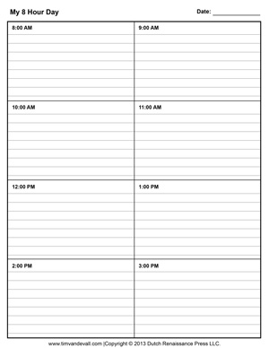 Detail Daily Schedule Template Printable Nomer 22