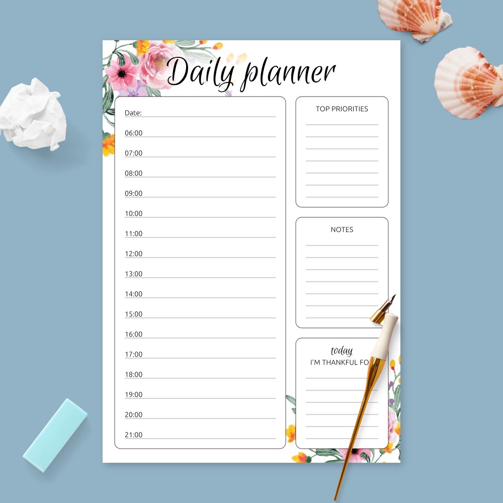 Detail Daily Schedule Template Printable Nomer 25