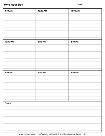 Detail Daily Schedule Template Printable Nomer 27