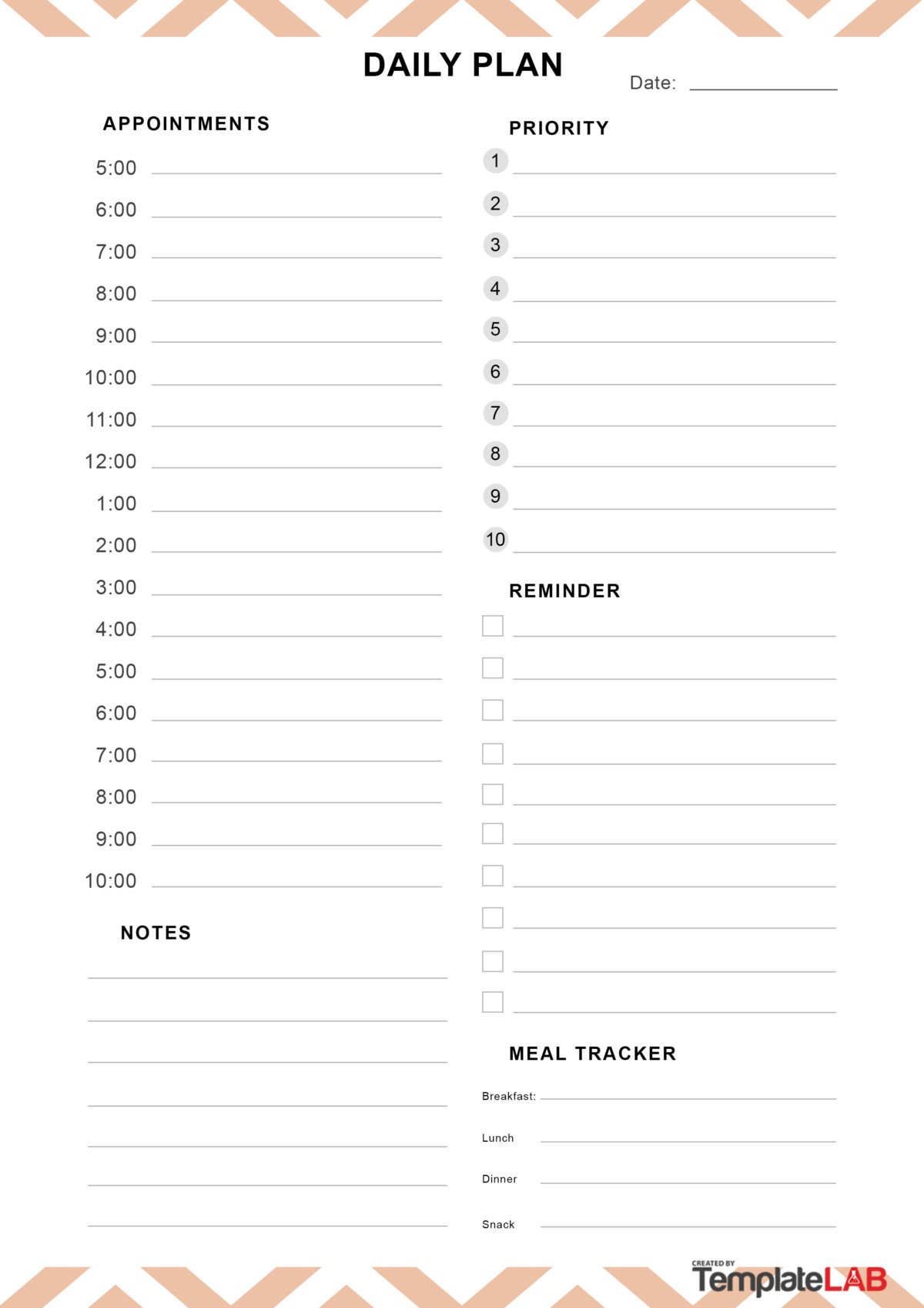 Detail Daily Schedule Template Printable Nomer 28