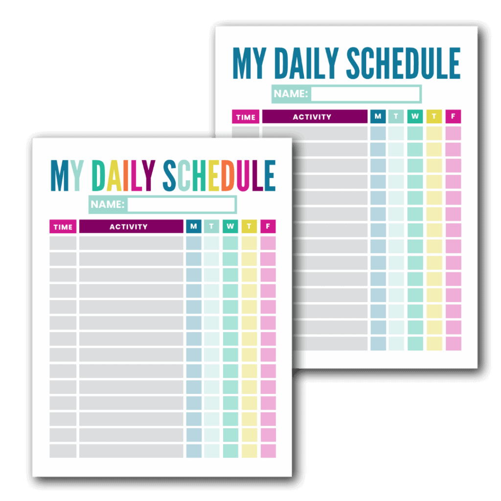 Detail Daily Schedule Template Printable Nomer 34