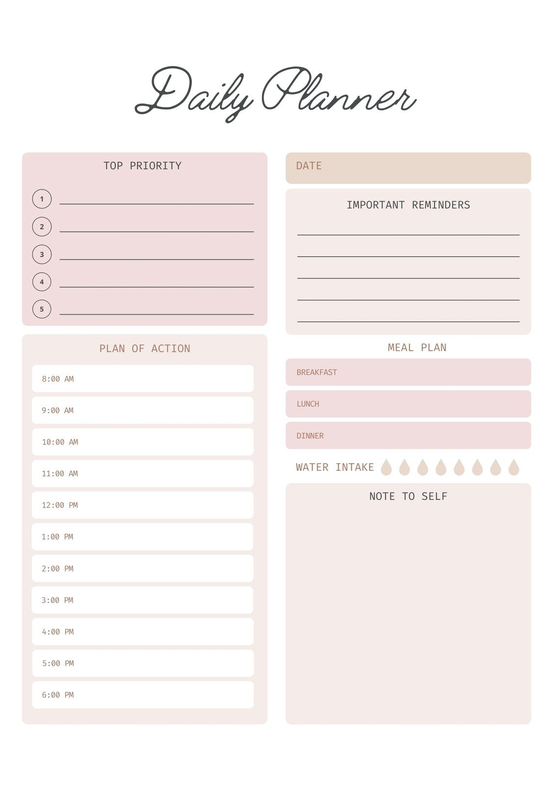 Detail Daily Schedule Template Printable Nomer 35