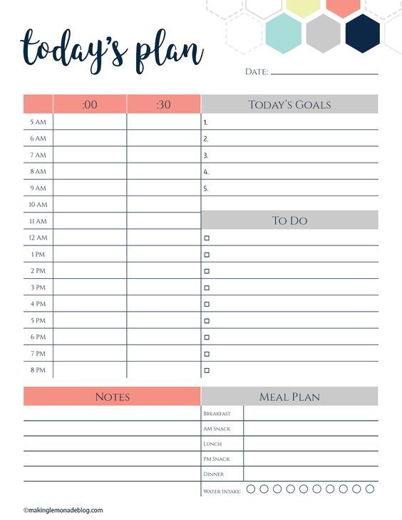 Detail Daily Schedule Template Printable Nomer 37