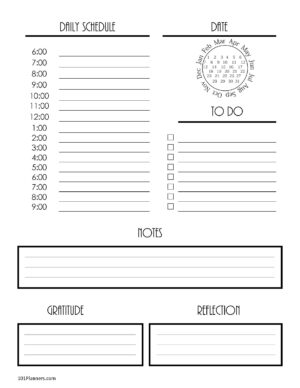 Detail Daily Schedule Template Printable Nomer 45