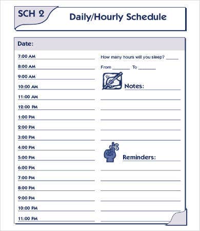 Detail Daily Schedule Template Printable Nomer 46