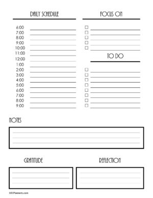 Detail Daily Schedule Template Printable Nomer 8