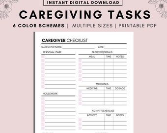 Detail Daily Task Caregiver Daily Checklist Template Nomer 11