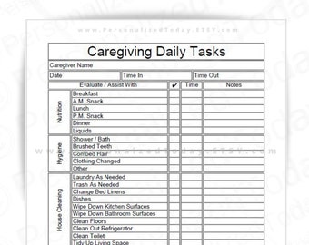 Detail Daily Task Caregiver Daily Checklist Template Nomer 17