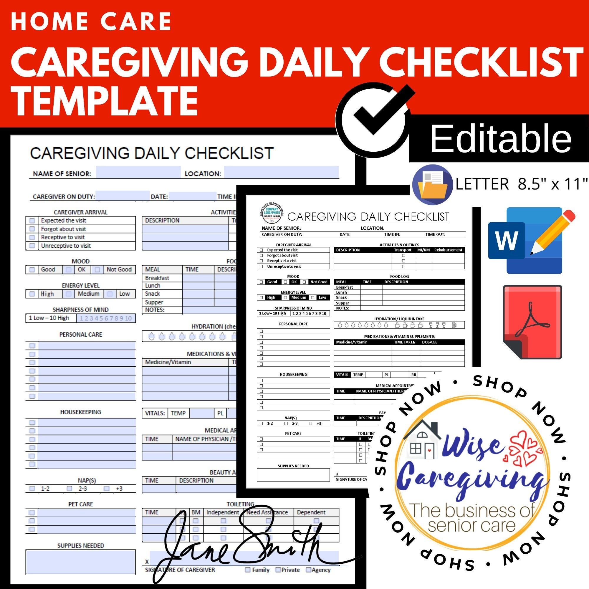 Detail Daily Task Caregiver Daily Checklist Template Nomer 32