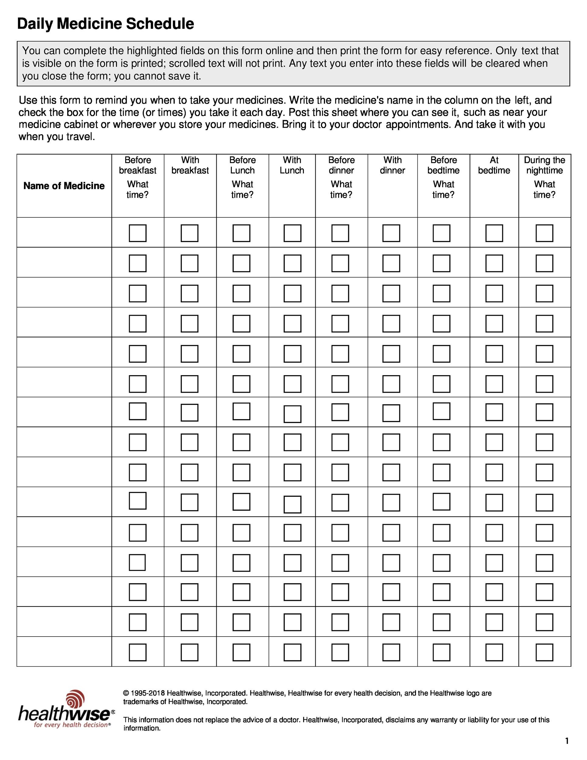 Detail Daily Task Caregiver Daily Checklist Template Nomer 52