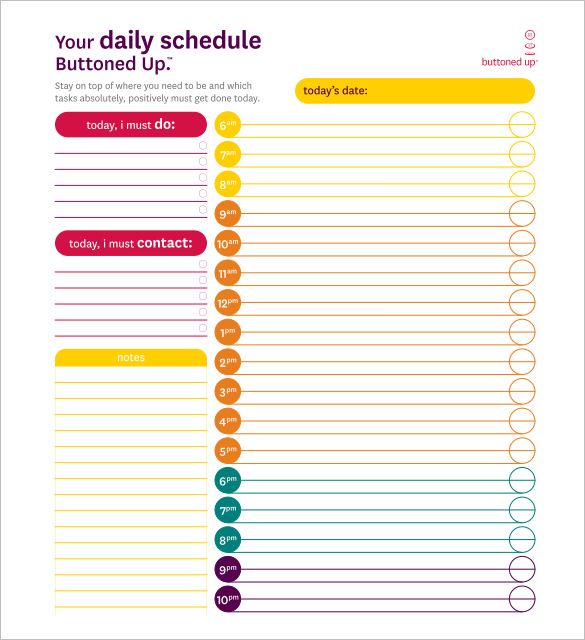 Detail Daily Time Schedule Template Excel Download Nomer 22