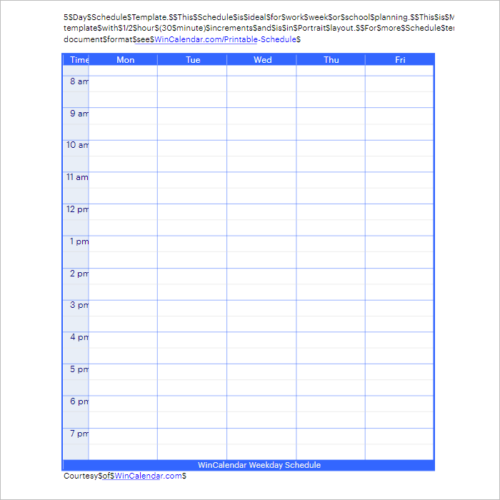 Detail Daily Time Schedule Template Excel Download Nomer 27