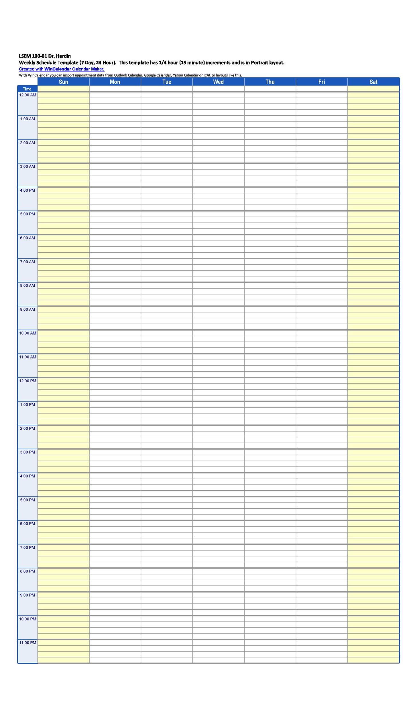 Detail Daily Time Schedule Template Excel Download Nomer 33