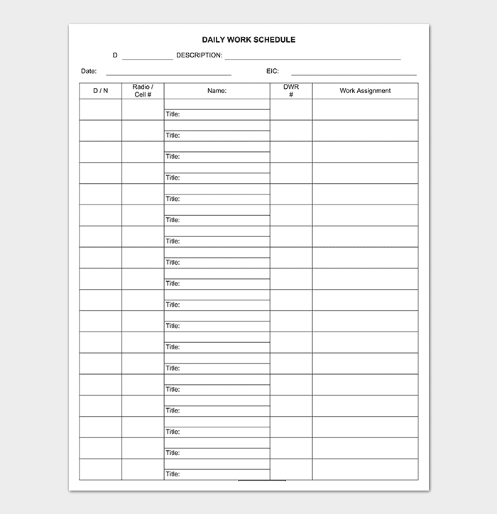 Detail Daily Time Schedule Template Excel Download Nomer 45