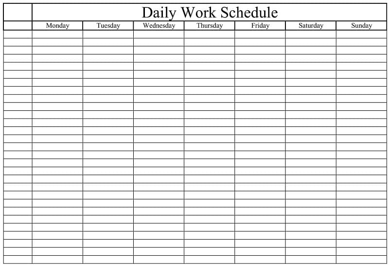 Detail Daily Time Schedule Template Excel Download Nomer 56