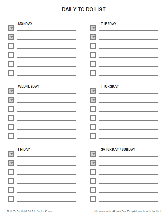 Detail Daily To Do List Template Nomer 3