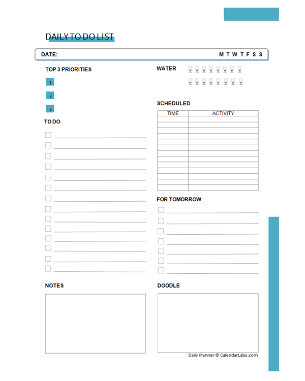 Detail Daily To Do List Template Nomer 23
