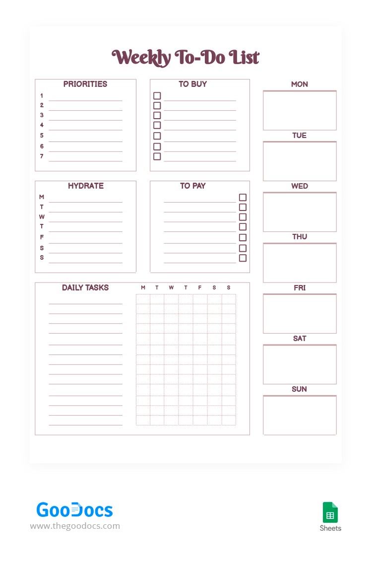 Detail Daily To Do List Template Nomer 32