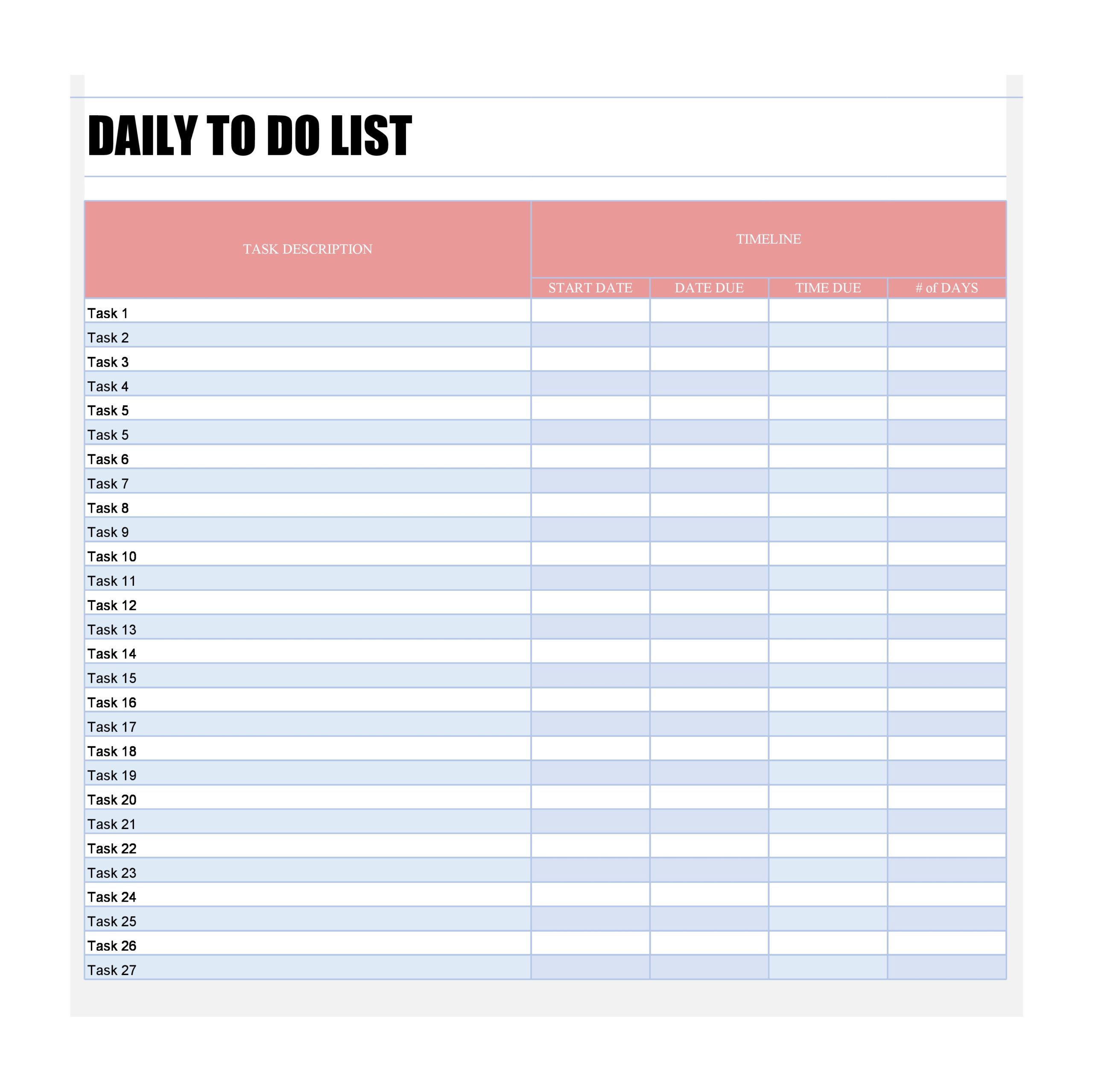 Detail Daily To Do List Template Nomer 36