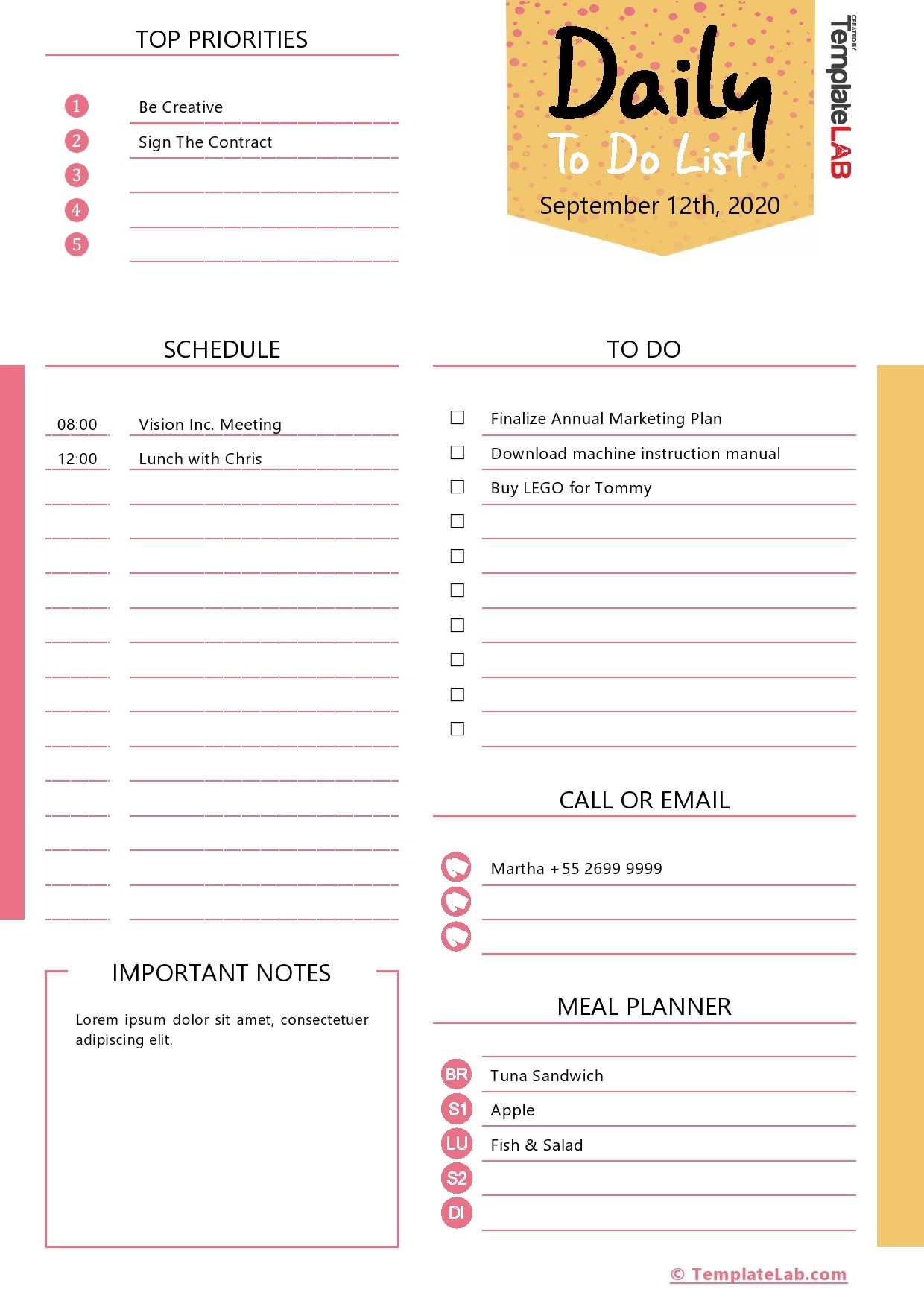 Detail Daily To Do List Template Nomer 8