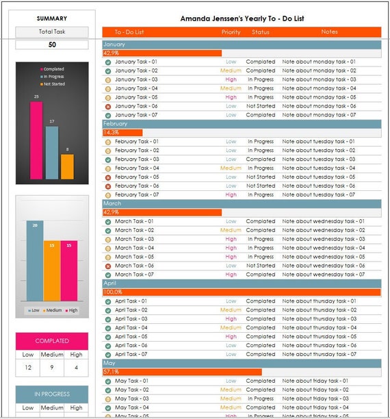 Detail Daily Weekly Monthly Planner Template Excel Nomer 13