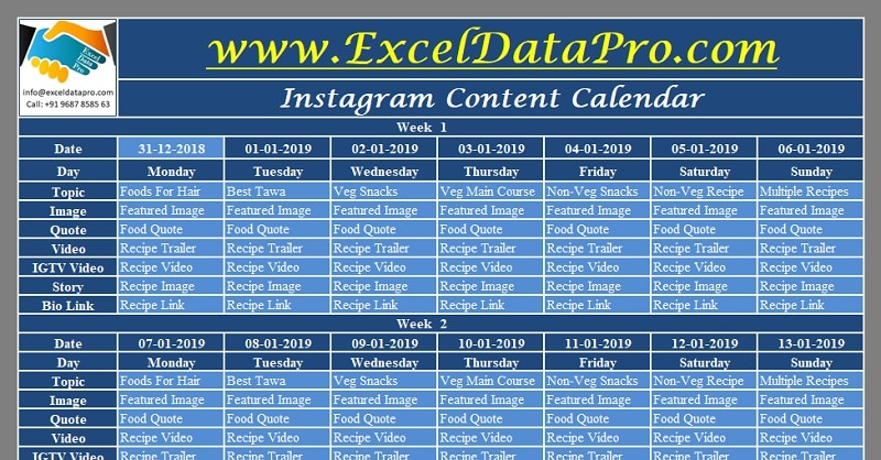 Detail Daily Weekly Monthly Planner Template Excel Nomer 18