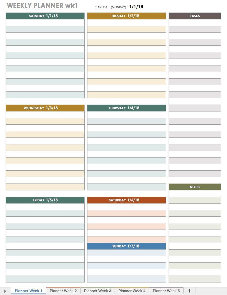 Detail Daily Weekly Monthly Planner Template Excel Nomer 5
