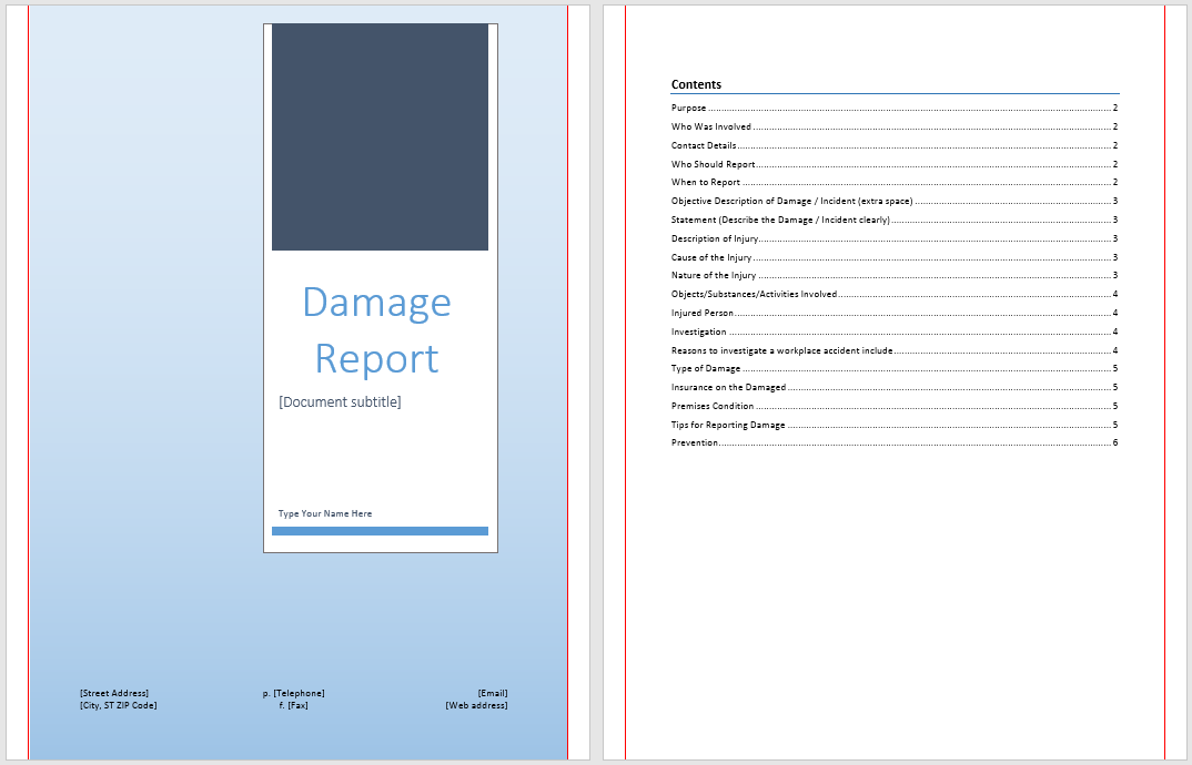 Detail Damage Report Template Nomer 28