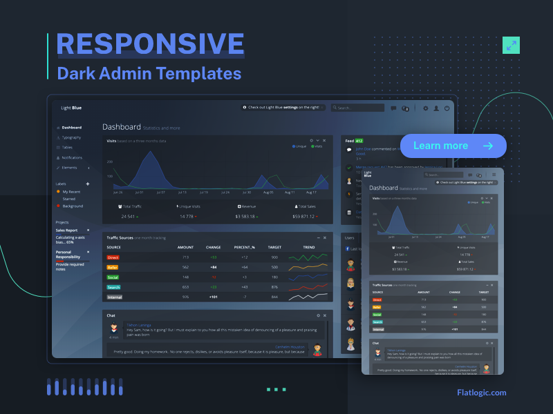 Detail Dark Dashboard Template Nomer 11